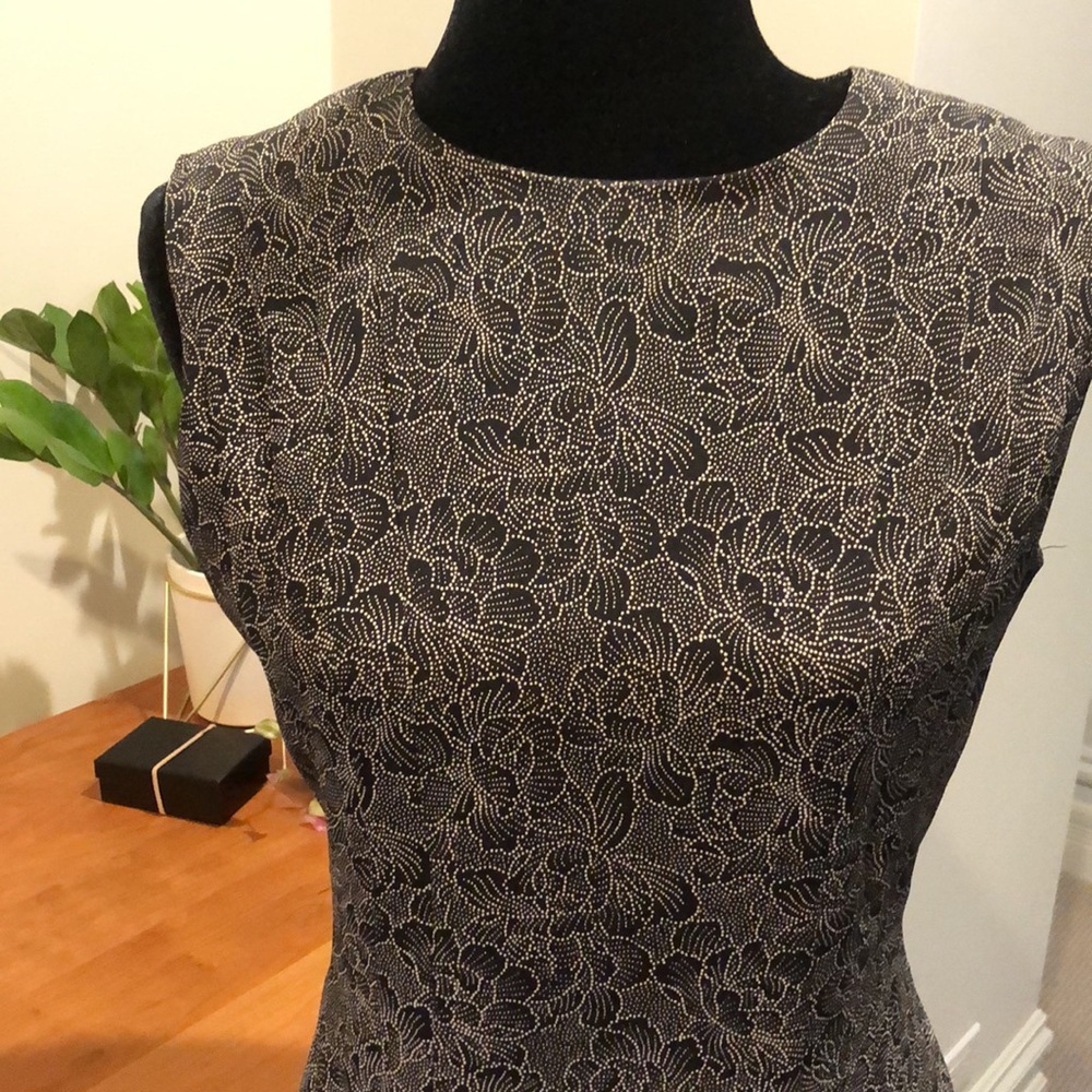 Studio by Pat Argenti dress black with white flower pattern